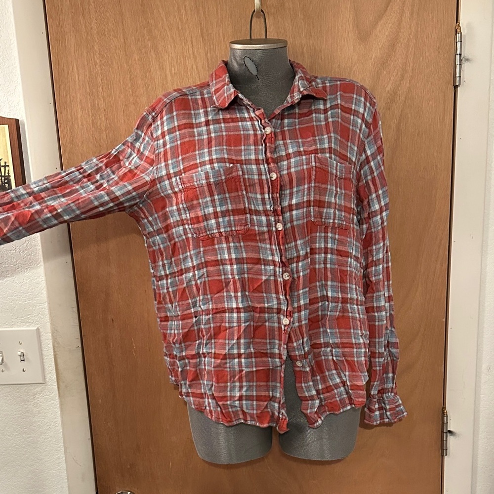 Mossimo Supply Co. Red Plaid Button Down Shirt
